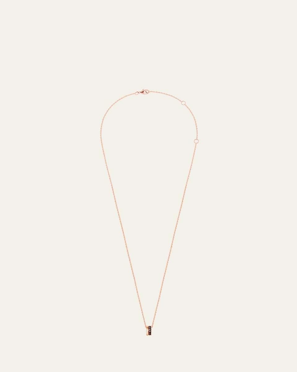 Yellow Gold and Pink Gold Brown PVD Quatre Mini Pendant Necklace
